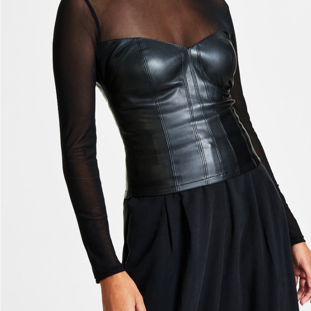 🆕 Bar III faux leather top